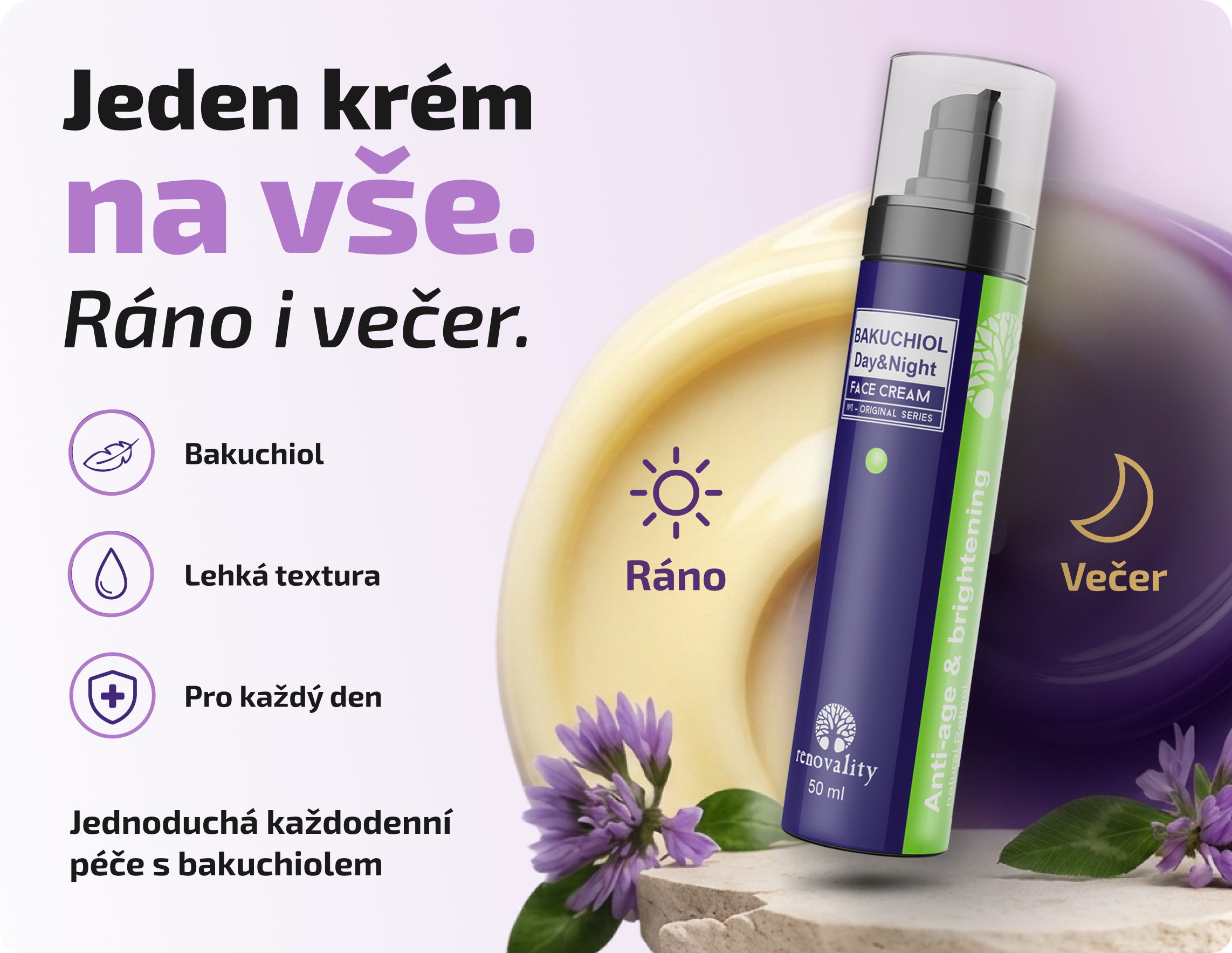 Bakuchiol Day & Night Cream – jeden krém na ráno i večer